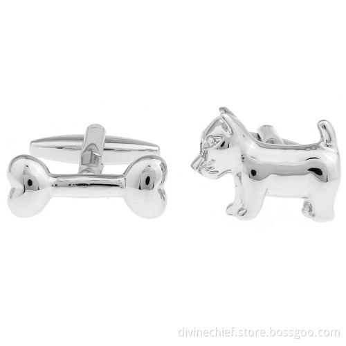Cuff Links Manufacturer Make Custom Dog & Bone Metal Brass/Copper Cufflinks For Men